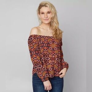 Billabong off the shoulder cropped Mia more top size small